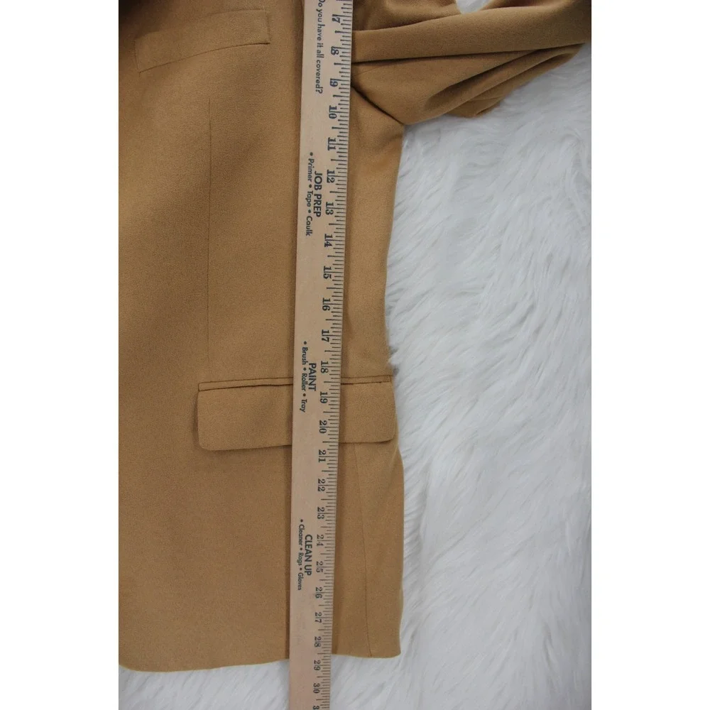 Chaps Ralph Lauren Tan Microfiber 3 Button Blazer Jacket 41R Preppy Old Money